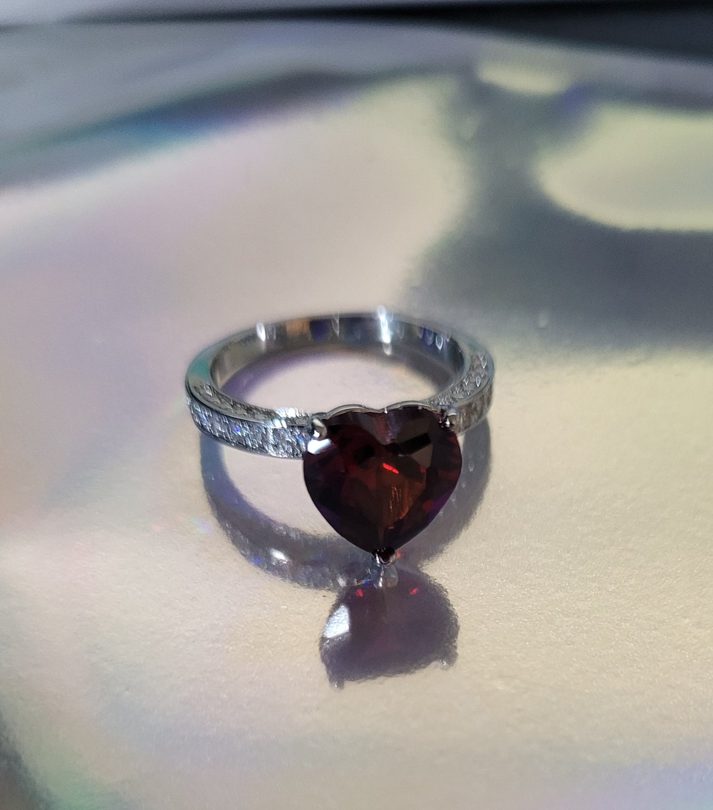 Cubic Zirconia Heart Ring