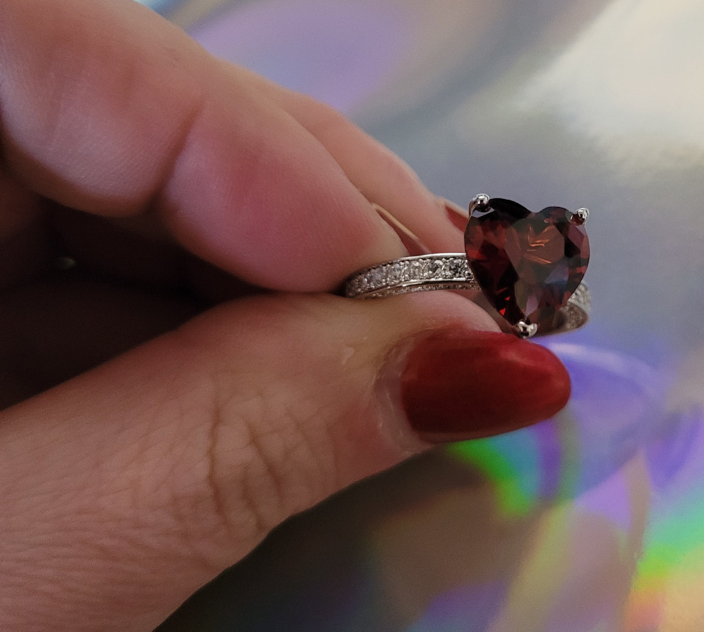 Cubic Zirconia Heart Ring