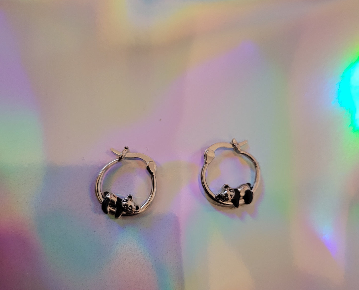 Panda Hoop Earrings