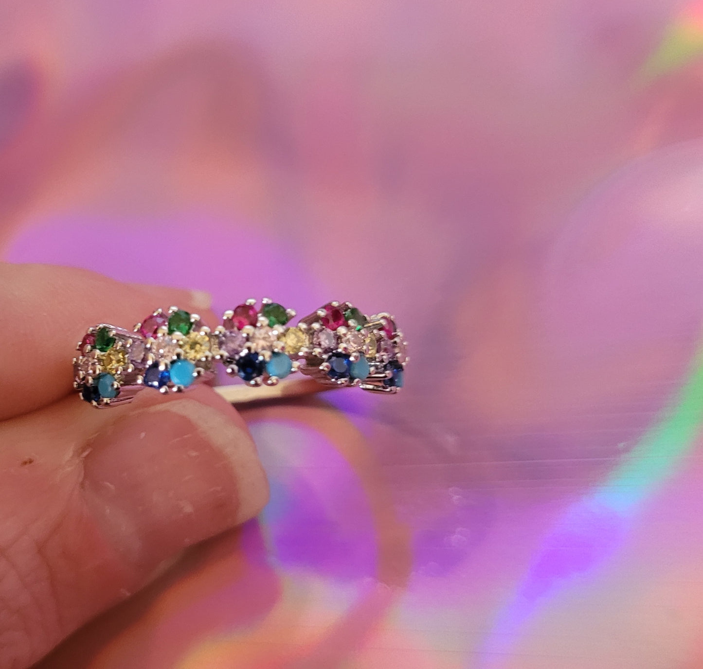 Glamorous Cubic Zirconia Colourful Ring