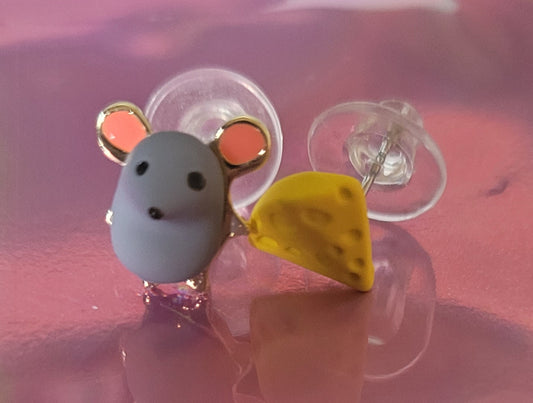 Mouse and Cheese Earrings