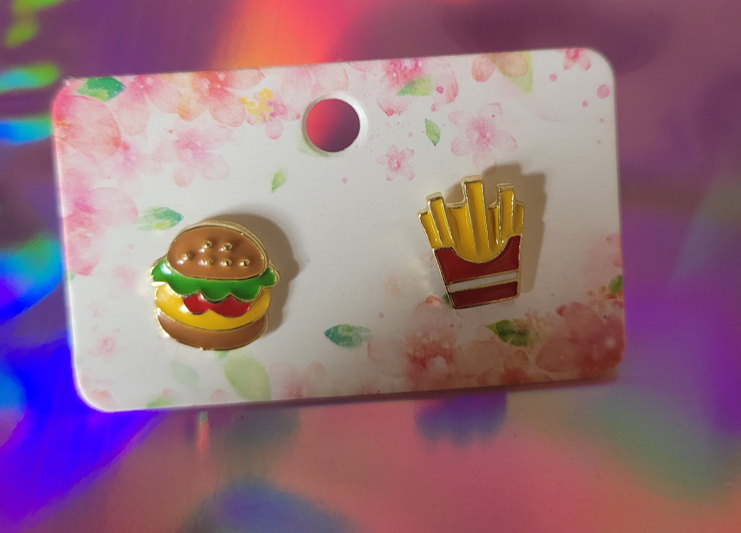 Burger and Fries Mismatched Earrings