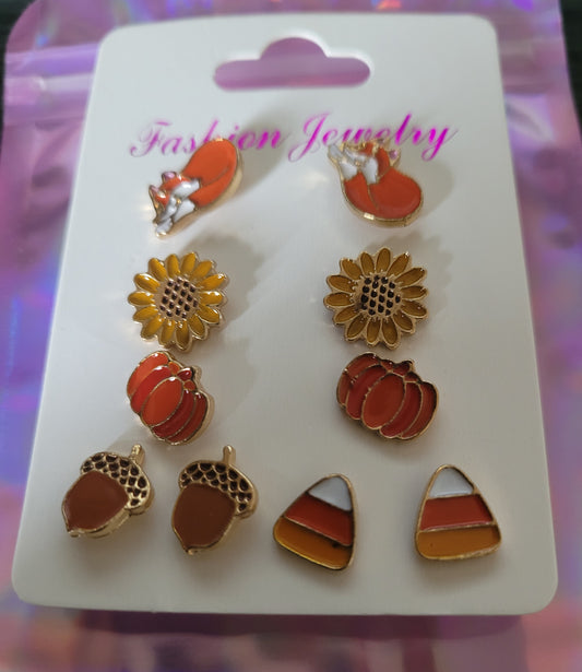 Set of 5 Autumn Themed Earrings