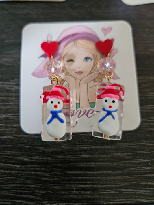 Christmas Snowman Earrings