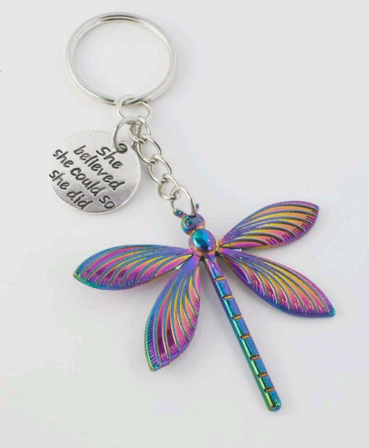 Dragon Fly Slogan Keyring