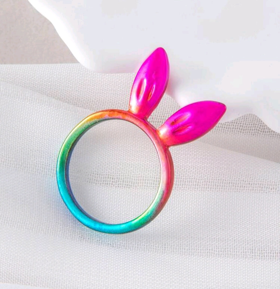 Bright Multicoloured Bunny Ring