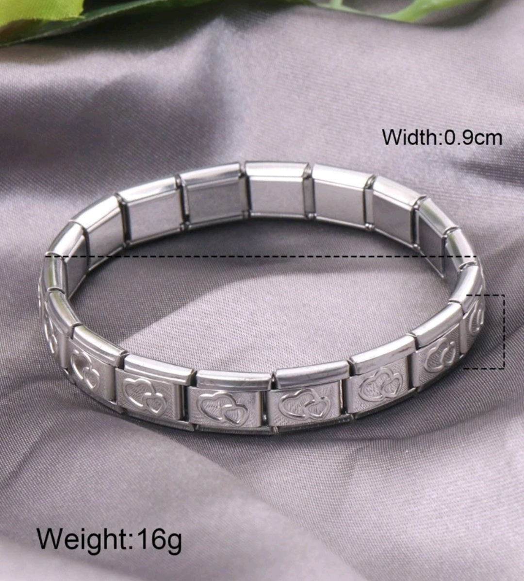 Double Heart Stainless Steel Link Bracelet