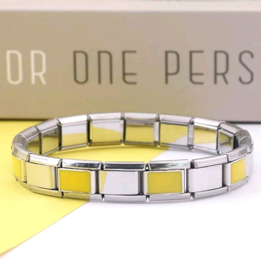 Stainless Steel Yellow Link Bracelet