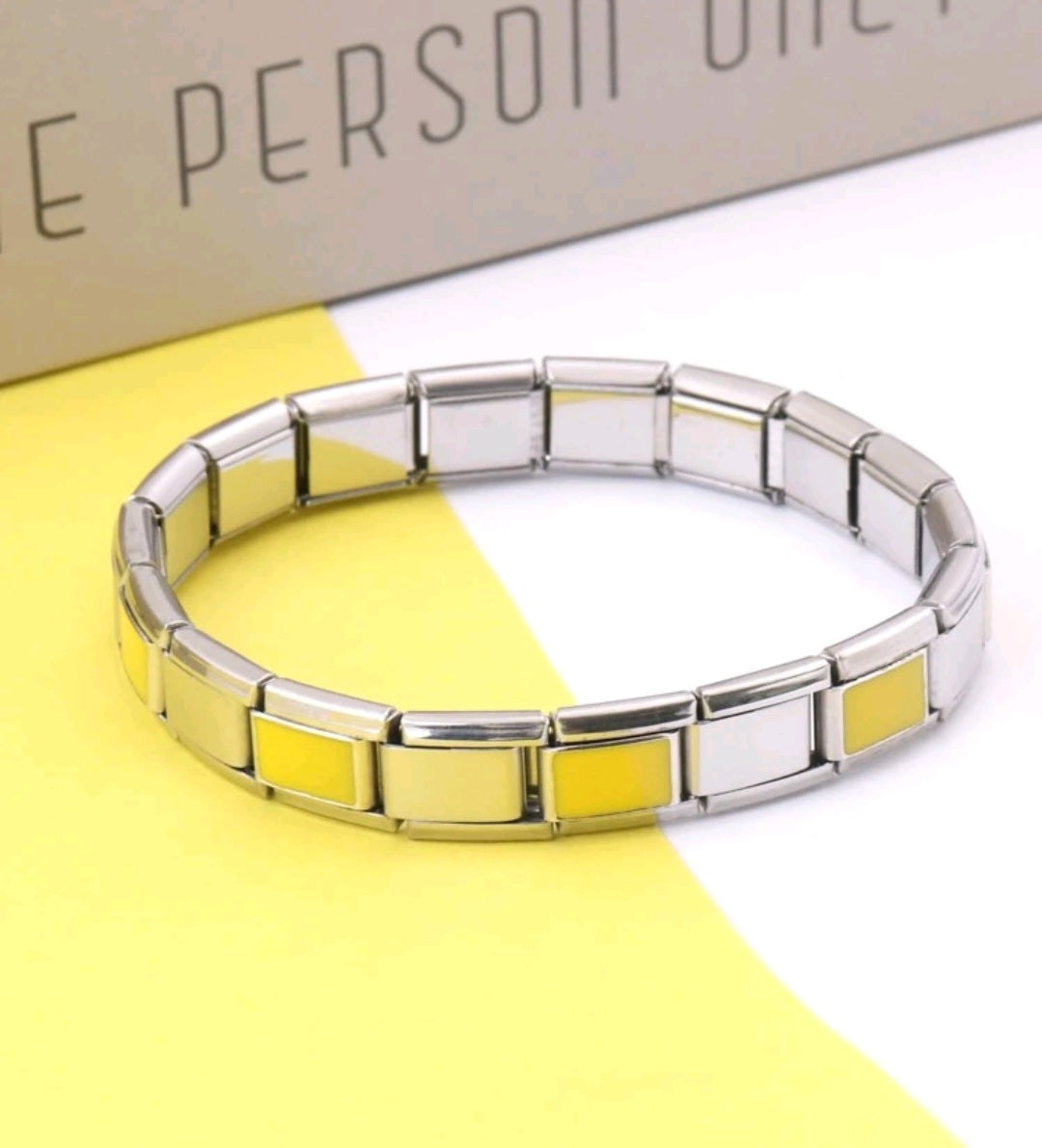 Stainless Steel Yellow Link Bracelet