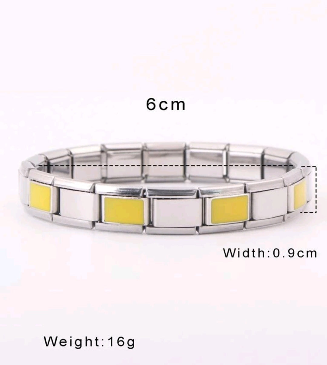 Stainless Steel Yellow Link Bracelet