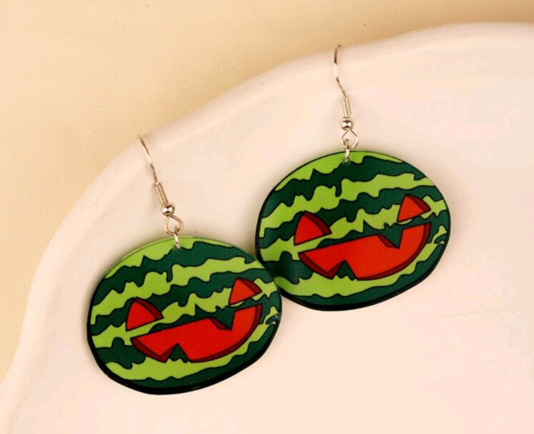 Funny Halloween Watermelon Earrings