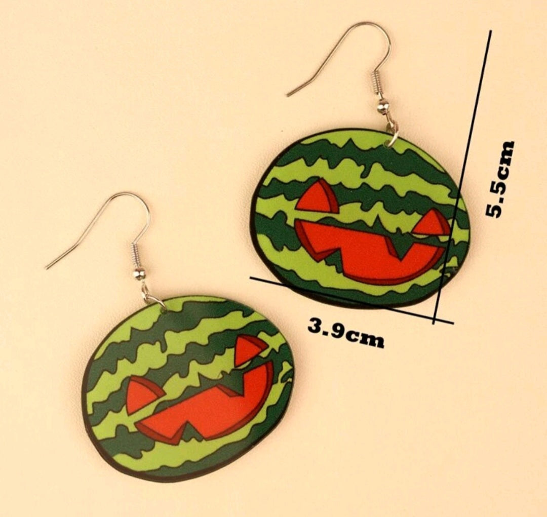 Funny Halloween Watermelon Earrings