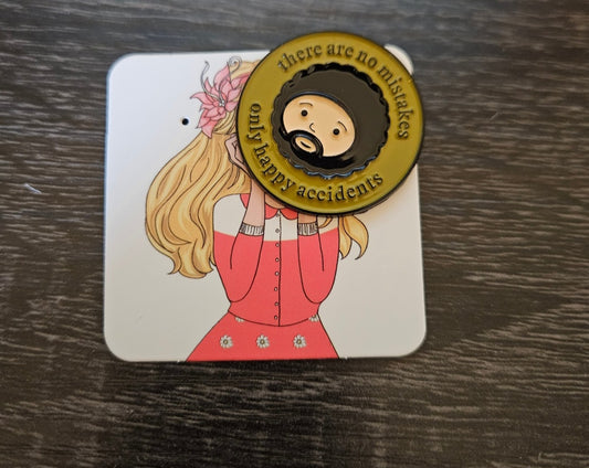 Bob Ross Novelty Pin Badge