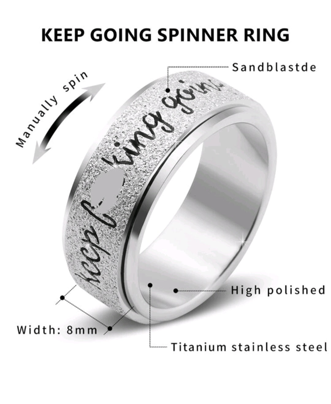 Keep f*cking Going Ring - Silver Colour