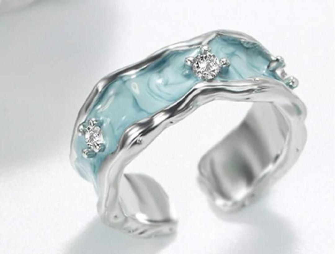 Light Blue Cuff Ring