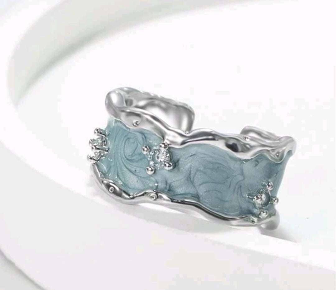 Light Blue Cuff Ring