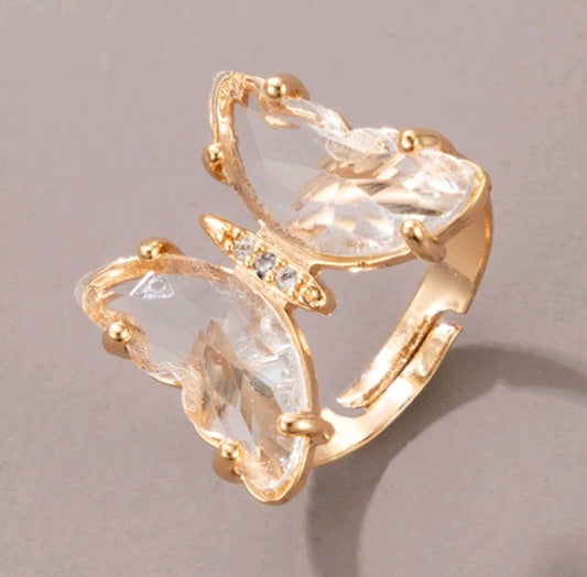 Clear Butterfly Dress Ring