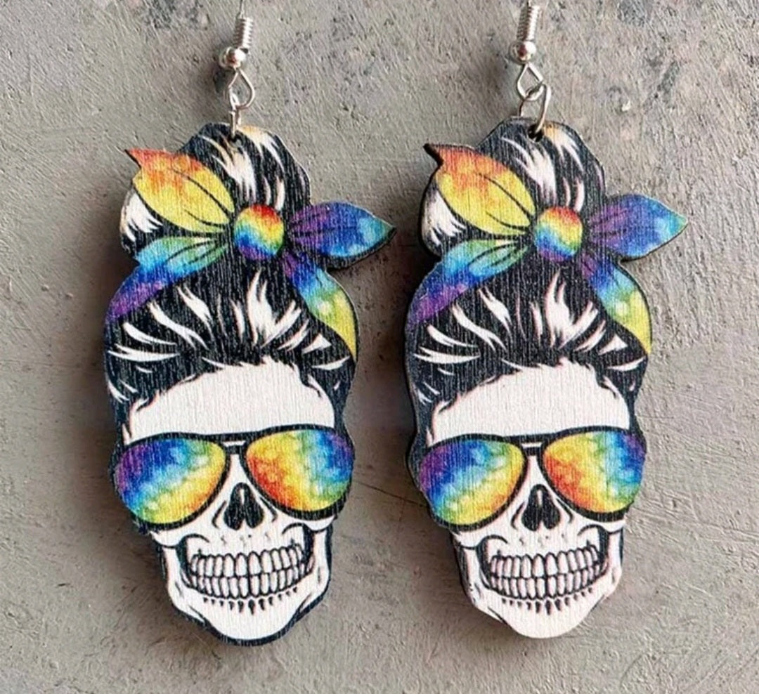 Trendy Skull Lady Earrings