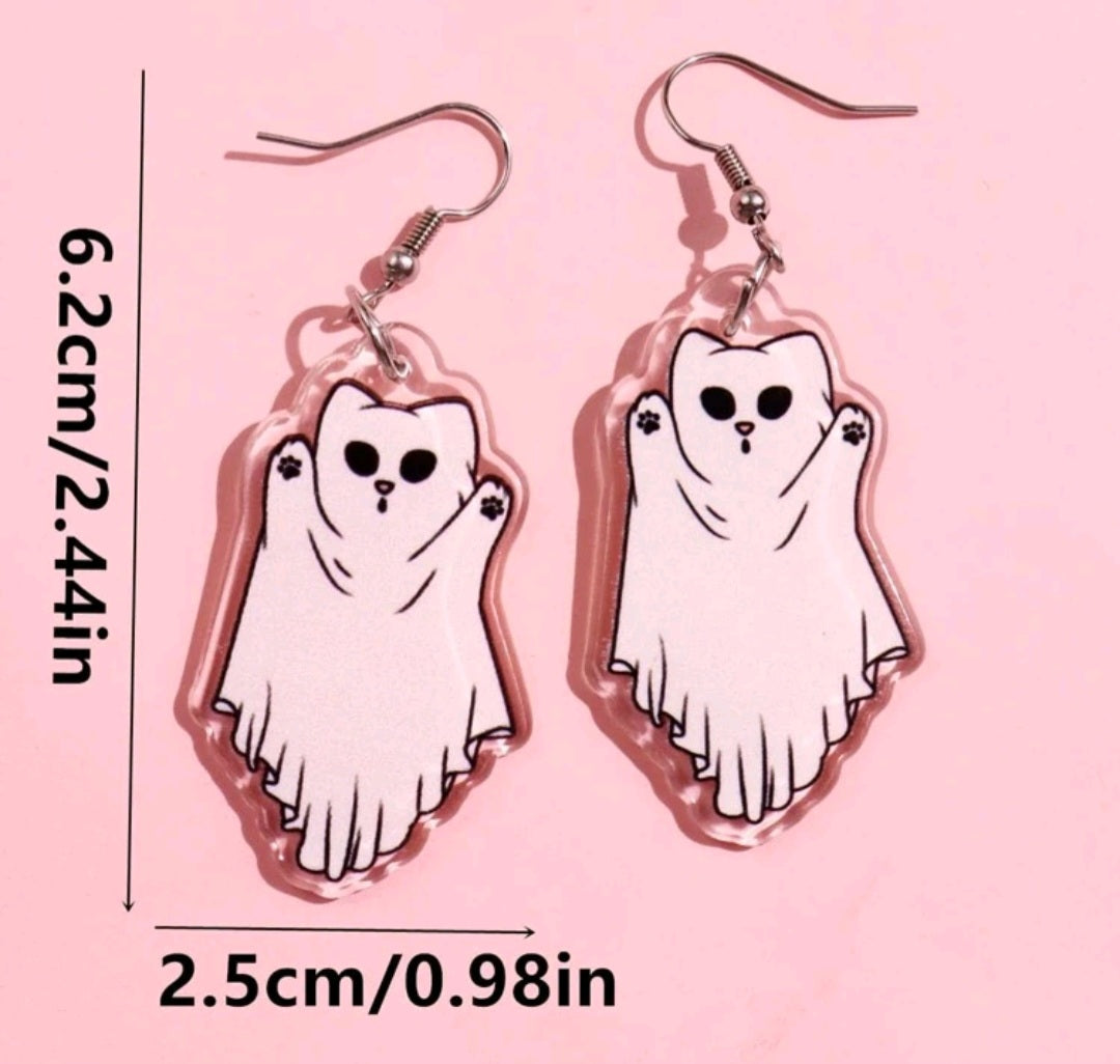 Ghost Cat Earrings