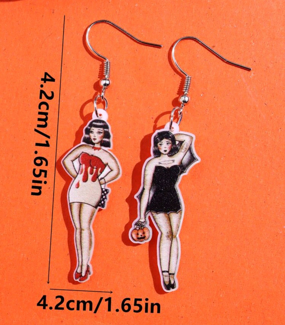 Halloween Pinup Mismatched Earrings