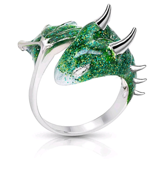 Sparkly Green Dragon Ring