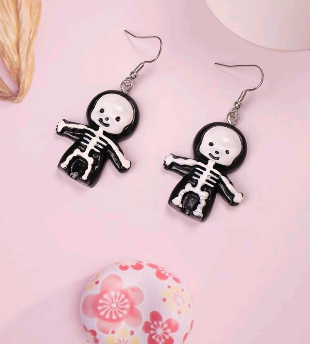 Baby Skeleton Drop Earrings