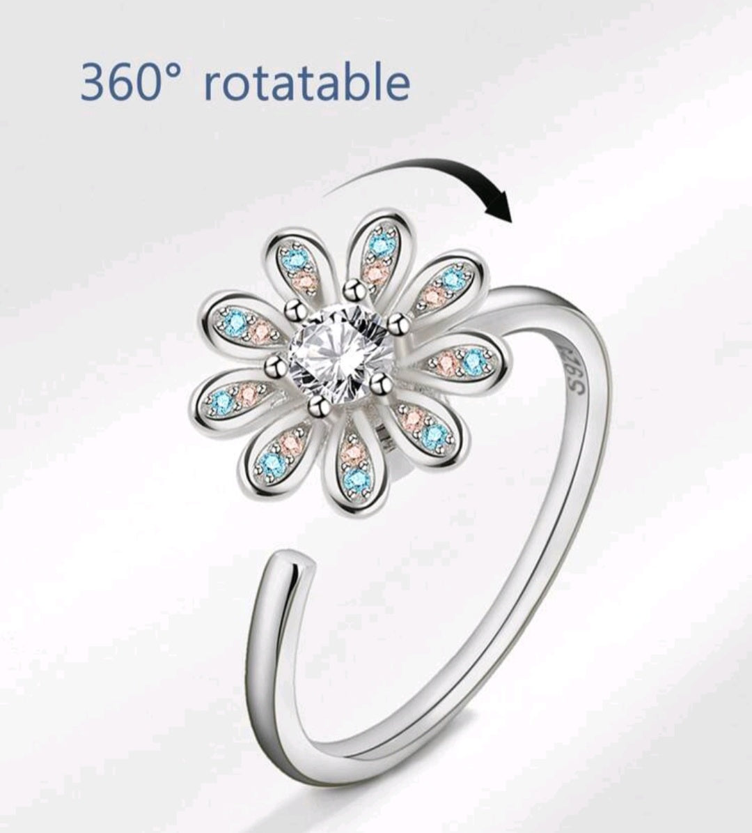 Rotatable Flower Ring