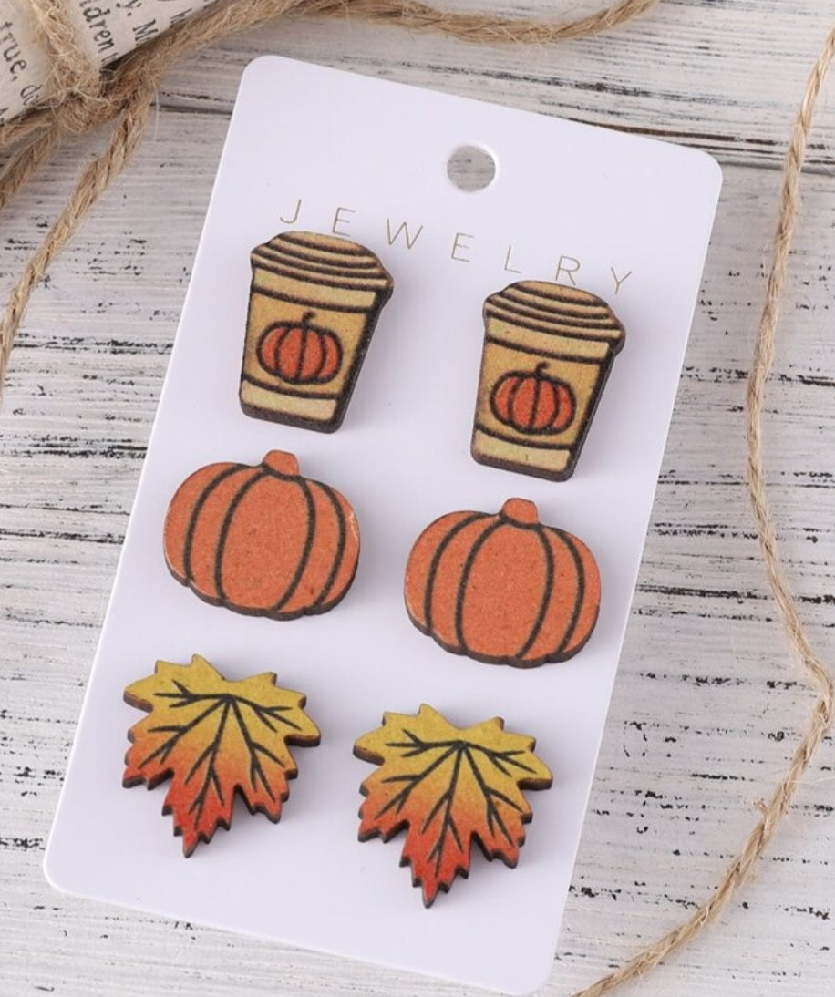 3 pairs of Halloween earrings