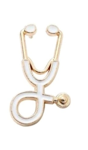 Mini Doctor Stethoscope Novelty Pin (choose colour)