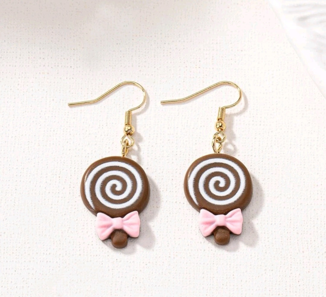 Novelty Chocolate Lolly Earrings