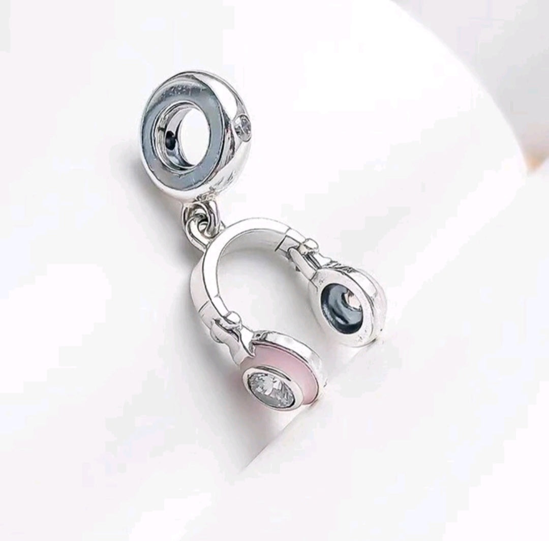 Pink Headphones Charm