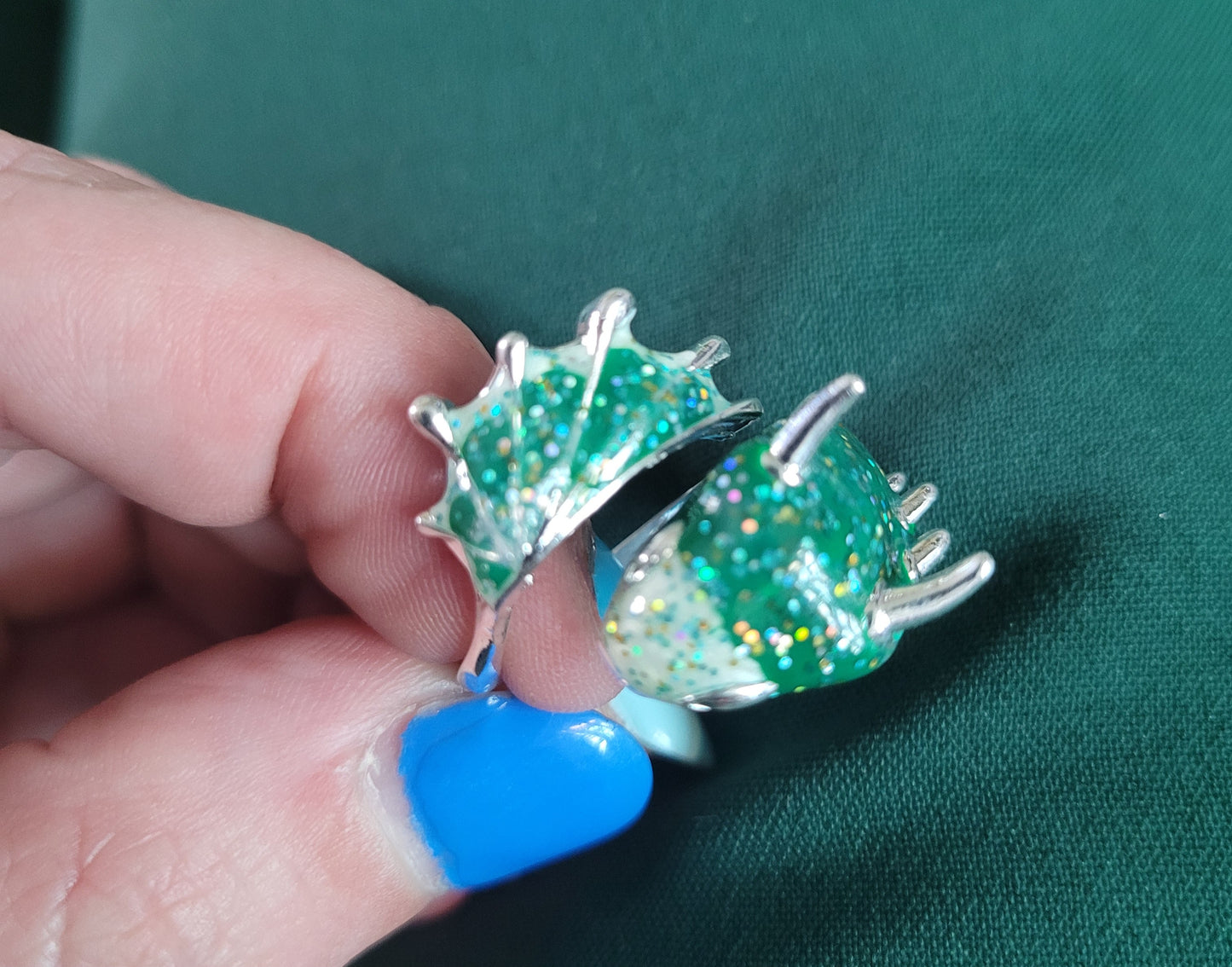 Sparkly Green Dragon Ring