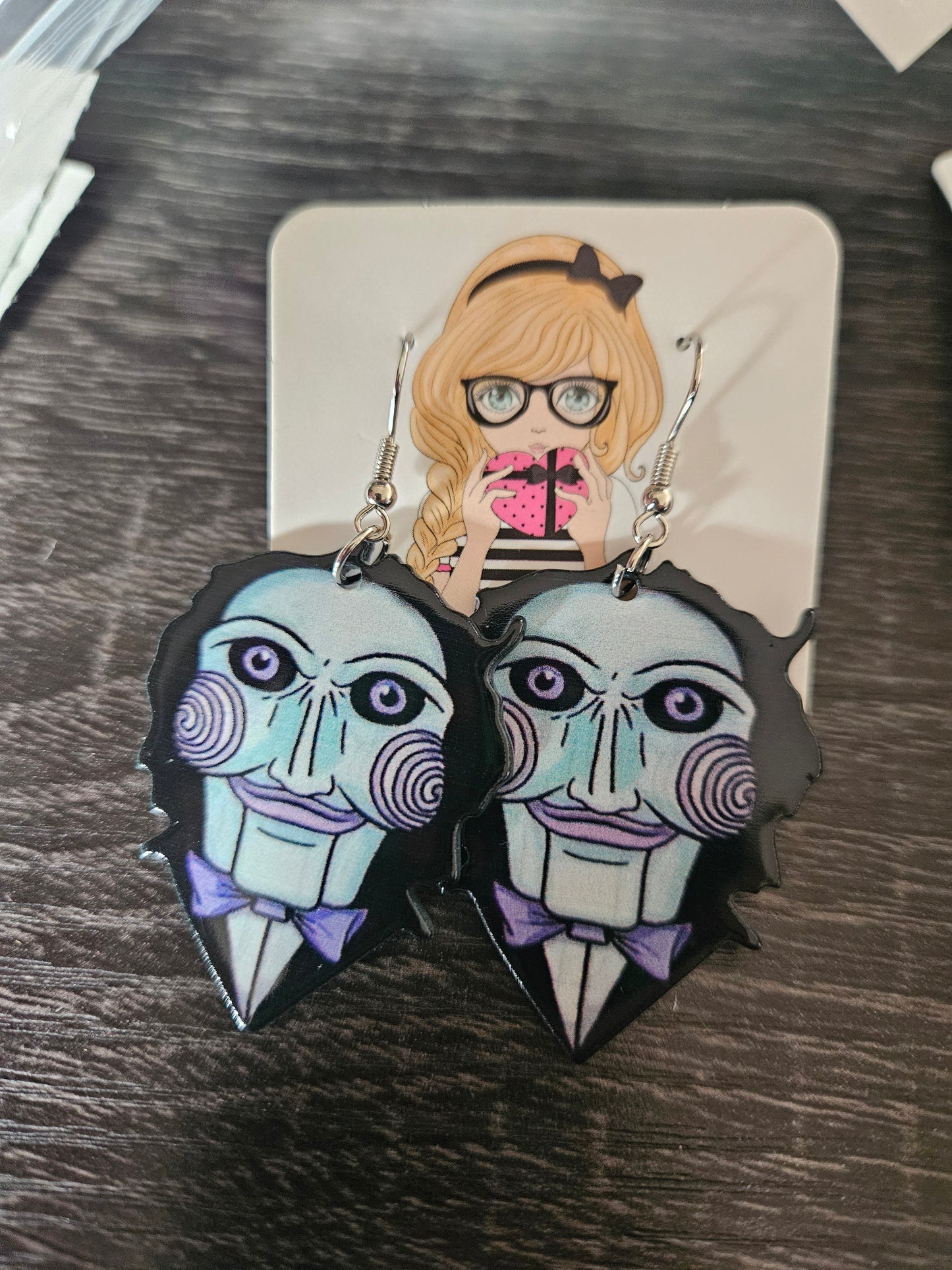 Jigsaw (Saw) Inspired Halloween Earrings