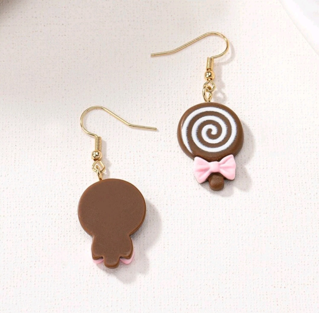 Novelty Chocolate Lolly Earrings