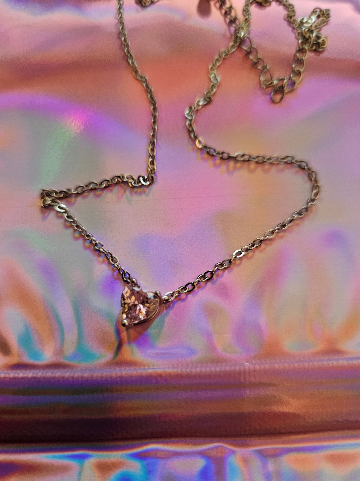 Small Pink Heart Necklace