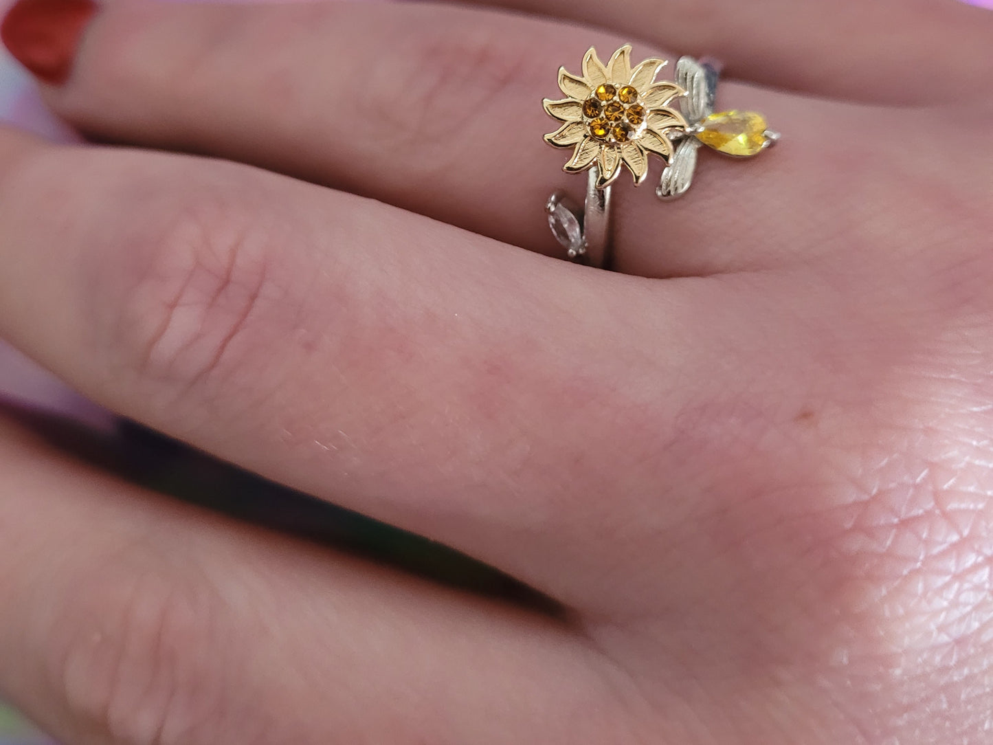 Sunflower Cuff Ring