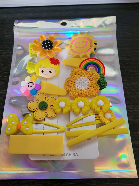 Cute Yellow Hairslide Set