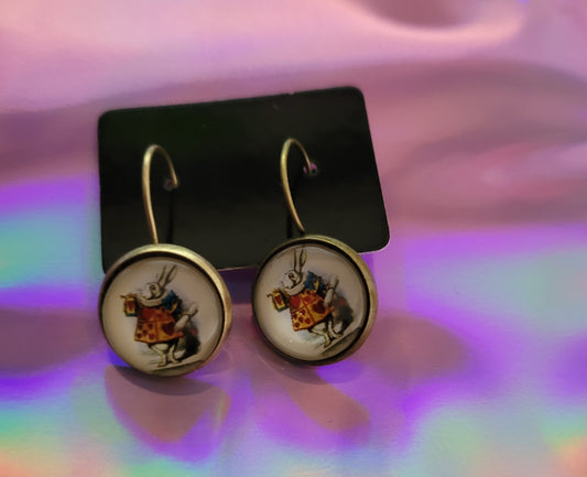 Disney Alice White Rabbit Earrings