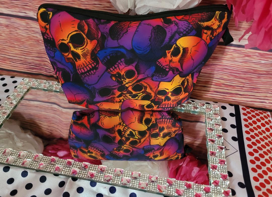 Bright Skull Makeup Bag